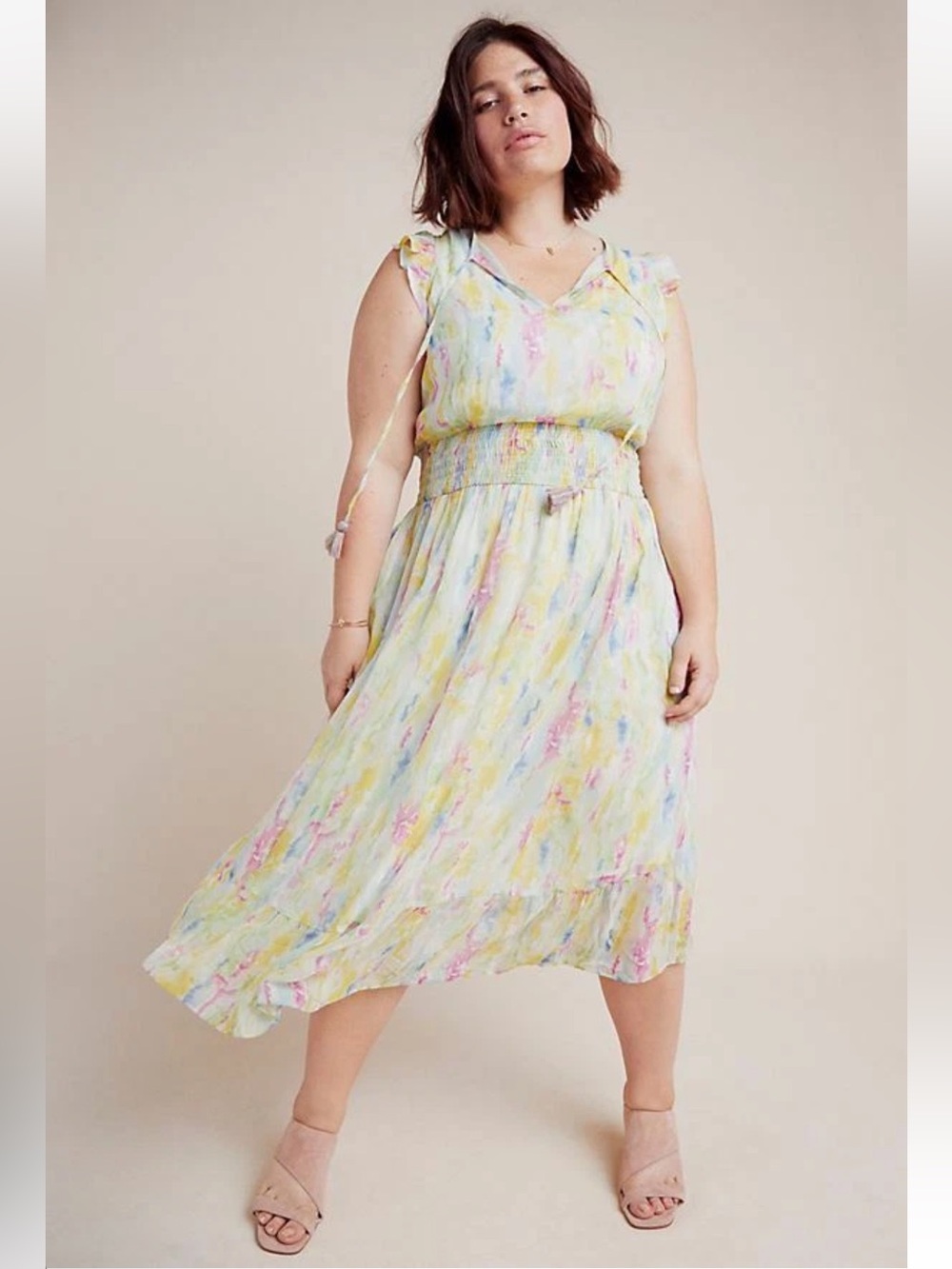 A+ by Anthropologie Watercolor Maxi Dress size 26W 3X